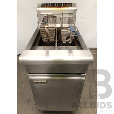 Waldorf Stainless Steel 450mm Twin Pan Natural Gas Deep Fryer
