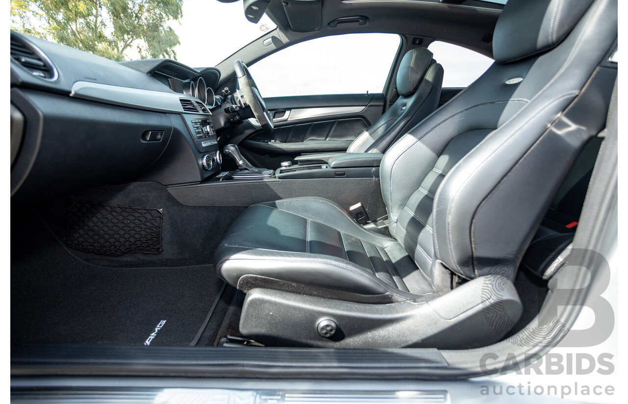 1/2012 Mercedes Benz C63 AMG Performance Package W204 MY12 2d Coupe Palladium Silver Metallic V8 6.3L