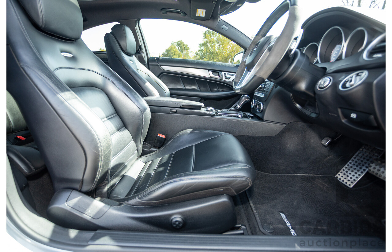 1/2012 Mercedes Benz C63 AMG Performance Package W204 MY12 2d Coupe Palladium Silver Metallic V8 6.3L