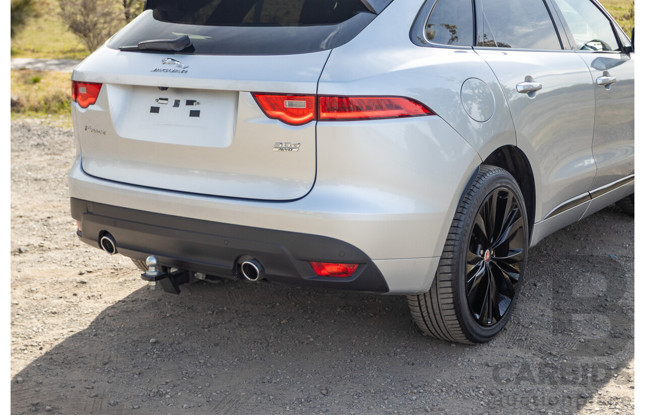 07/2016 Jaguar F-Pace 30d R-Sport (AWD) MY17 X761 4d Wagon Rohdium Silver Metallic Twin Turbo Diesel V6 3.0L