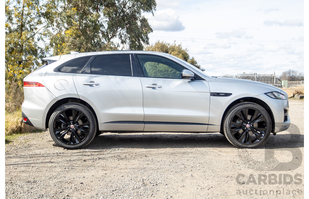 07/2016 Jaguar F-Pace 30d R-Sport (AWD) MY17 X761 4d Wagon Rohdium Silver Metallic Twin Turbo Diesel V6 3.0L