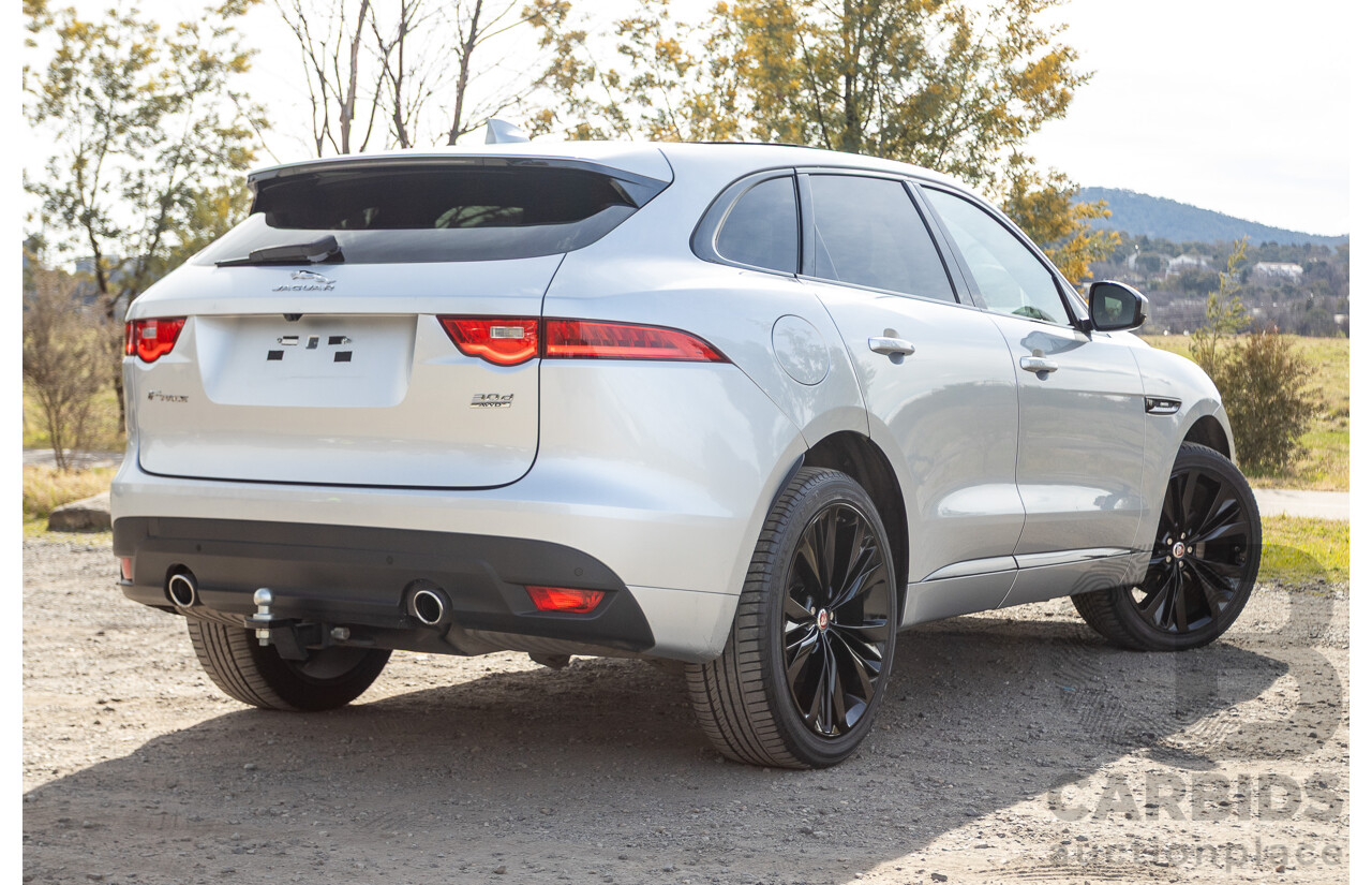 07/2016 Jaguar F-Pace 30d R-Sport (AWD) MY17 X761 4d Wagon Rohdium Silver Metallic Twin Turbo Diesel V6 3.0L
