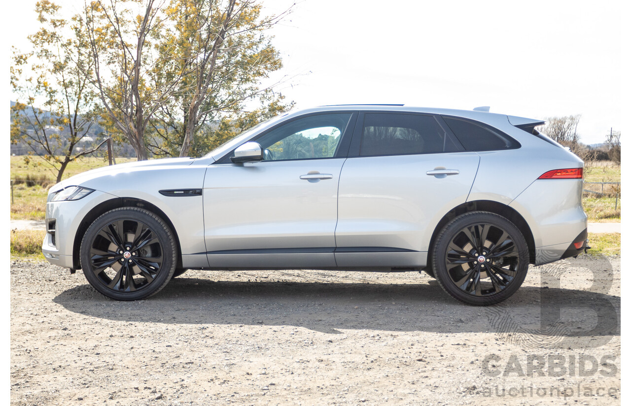 07/2016 Jaguar F-Pace 30d R-Sport (AWD) MY17 X761 4d Wagon Rohdium Silver Metallic Twin Turbo Diesel V6 3.0L