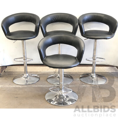 Oliver Gaslift Bar Stools - Lot of Four