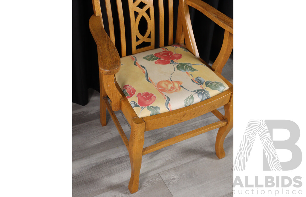 Set of Four Edwardian Oak Carvers