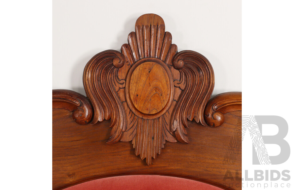 Edwardian Mahogany Bedhead with Upholstered Detail