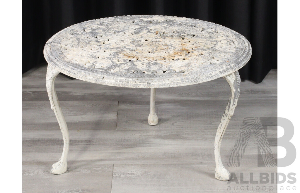 Small Vintage Cast Iron Garden Occasional Table