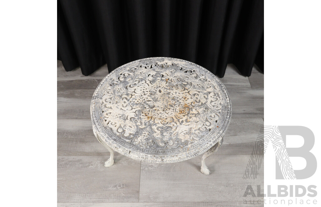 Small Vintage Cast Iron Garden Occasional Table