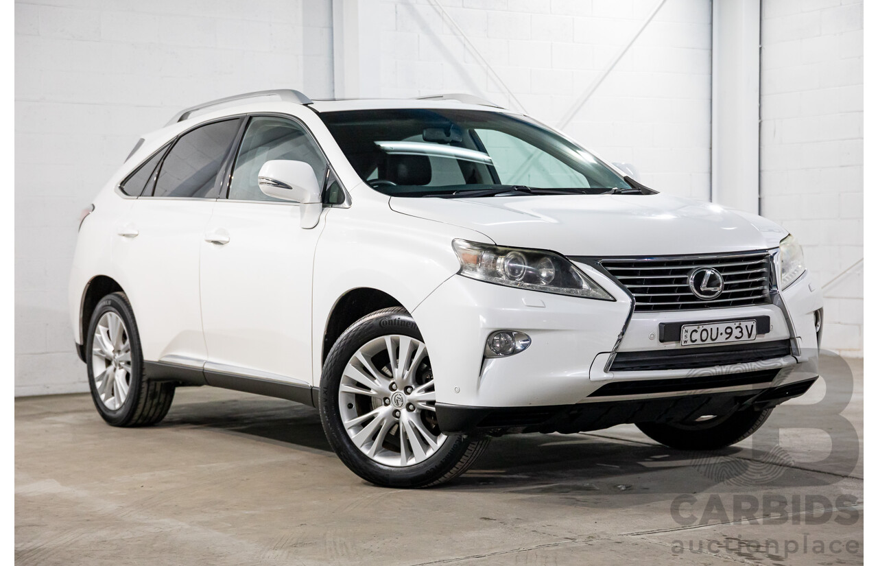 9/2013 Lexus RX350 Luxury GGL15R MY12 4d Wagon White Pearl V6 3.5L