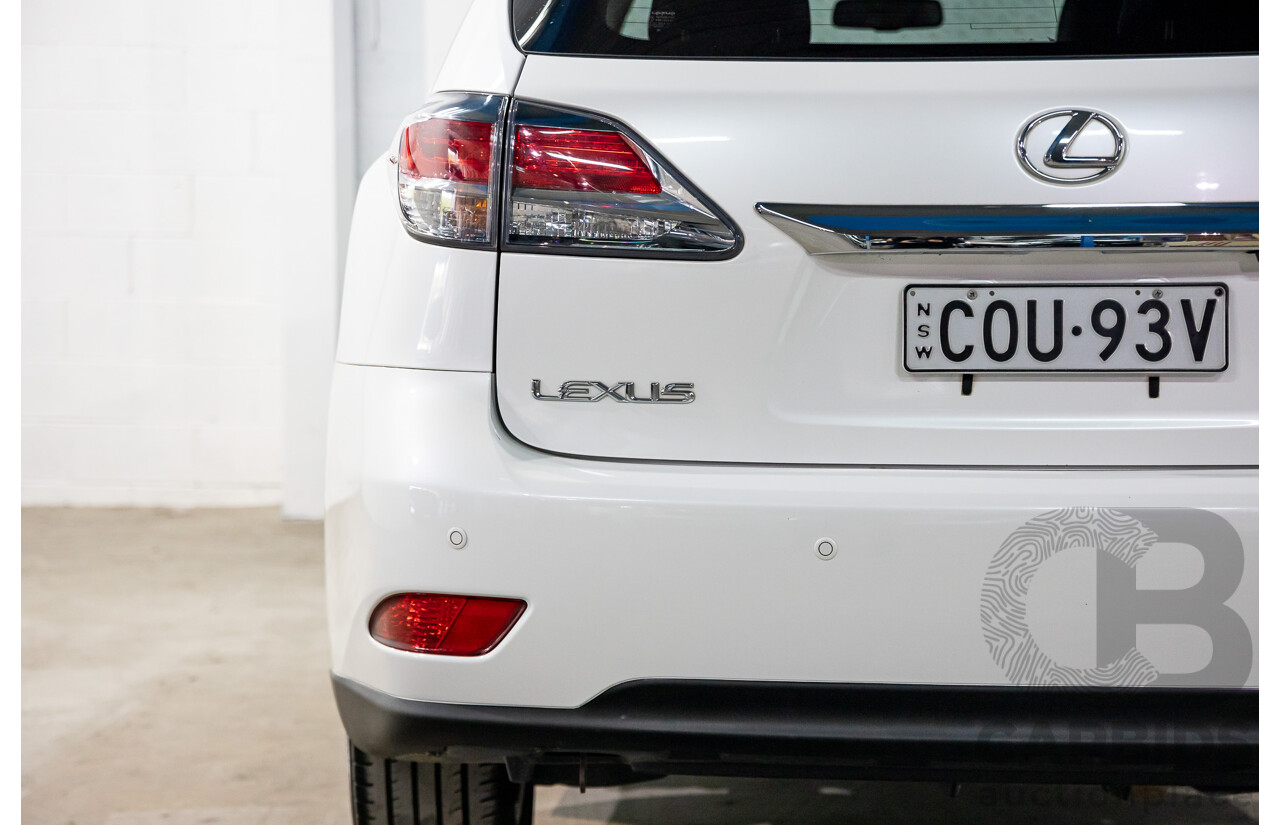 9/2013 Lexus RX350 Luxury GGL15R MY12 4d Wagon White Pearl V6 3.5L