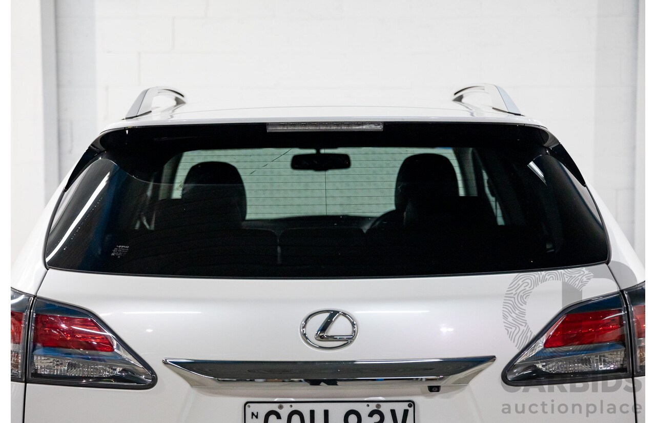 9/2013 Lexus RX350 Luxury GGL15R MY12 4d Wagon White Pearl V6 3.5L