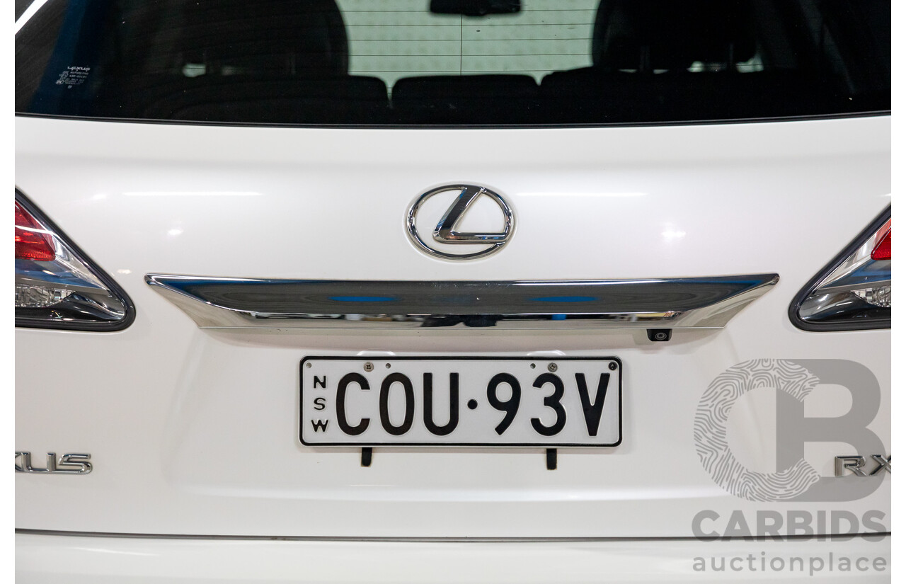 9/2013 Lexus RX350 Luxury GGL15R MY12 4d Wagon White Pearl V6 3.5L