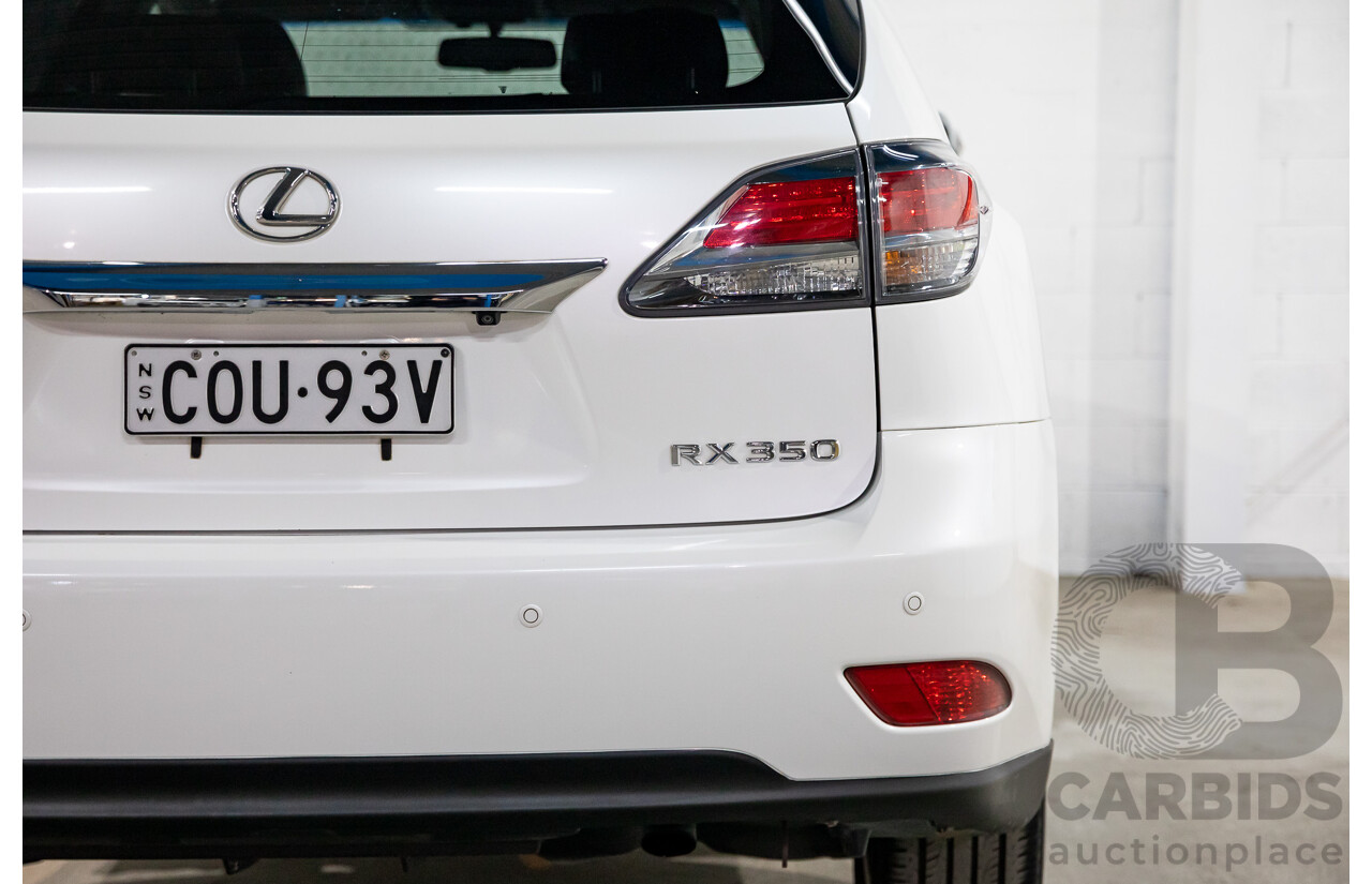 9/2013 Lexus RX350 Luxury GGL15R MY12 4d Wagon White Pearl V6 3.5L