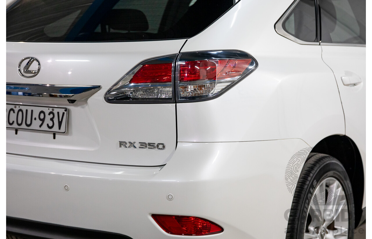 9/2013 Lexus RX350 Luxury GGL15R MY12 4d Wagon White Pearl V6 3.5L