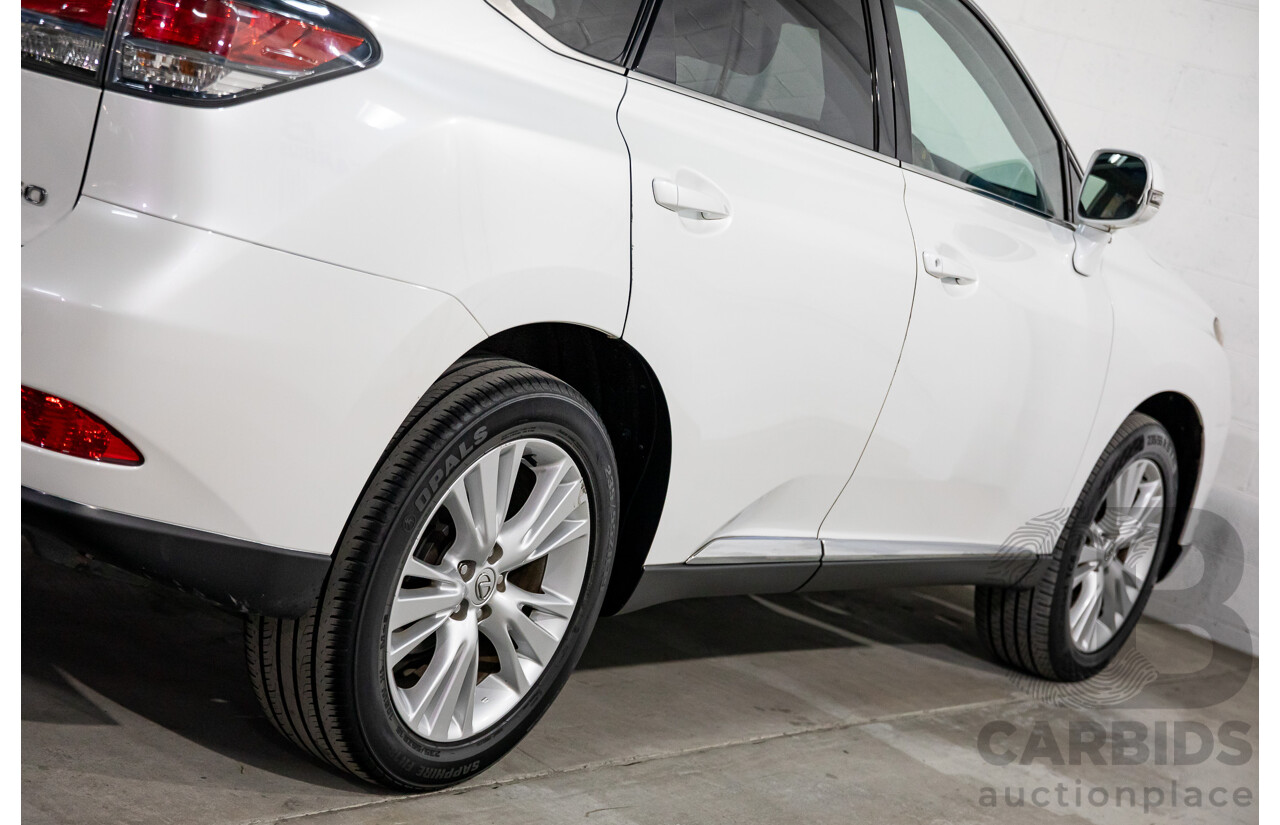 9/2013 Lexus RX350 Luxury GGL15R MY12 4d Wagon White Pearl V6 3.5L