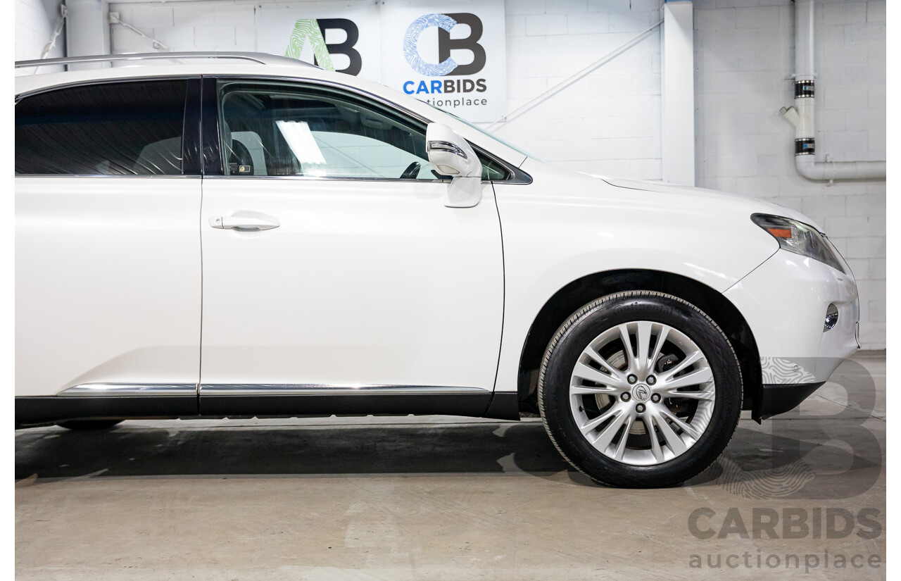 9/2013 Lexus RX350 Luxury GGL15R MY12 4d Wagon White Pearl V6 3.5L