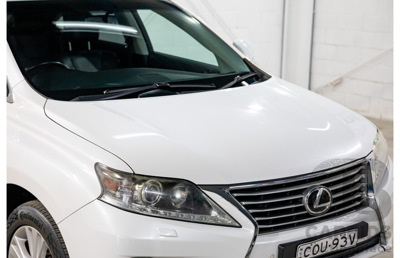 9/2013 Lexus RX350 Luxury GGL15R MY12 4d Wagon White Pearl V6 3.5L