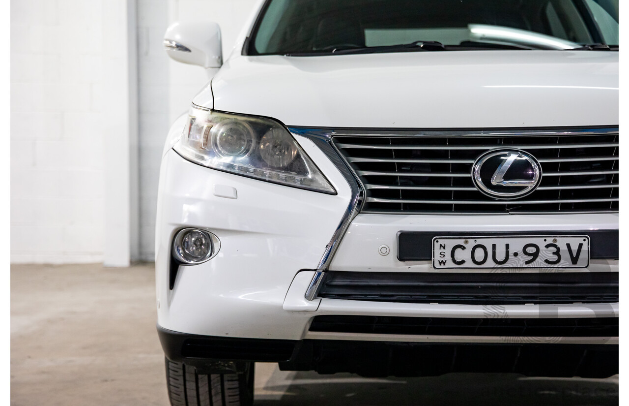 9/2013 Lexus RX350 Luxury GGL15R MY12 4d Wagon White Pearl V6 3.5L