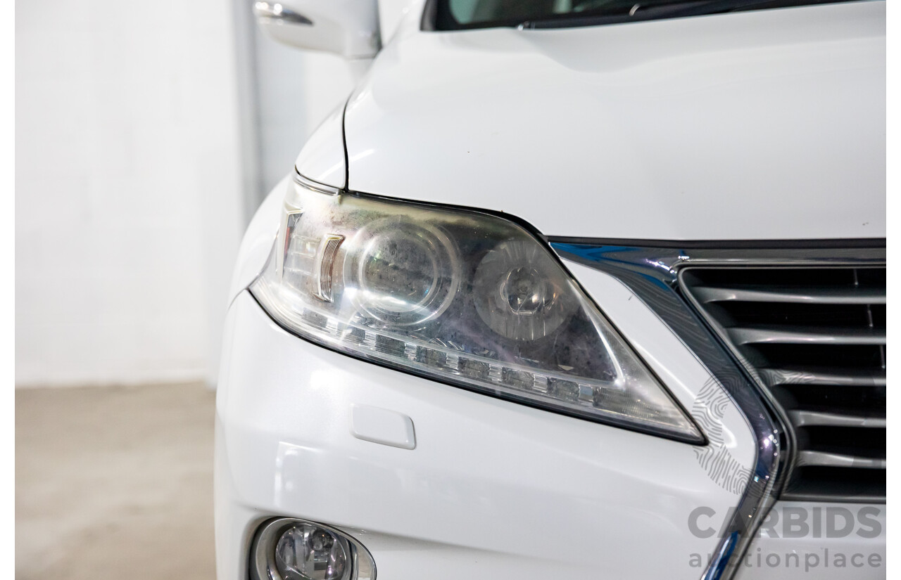 9/2013 Lexus RX350 Luxury GGL15R MY12 4d Wagon White Pearl V6 3.5L
