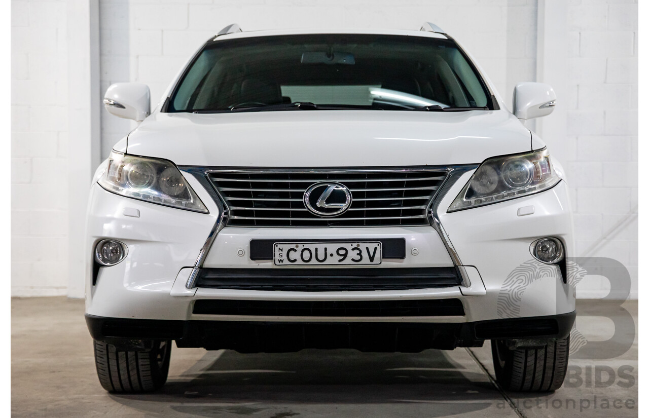 9/2013 Lexus RX350 Luxury GGL15R MY12 4d Wagon White Pearl V6 3.5L