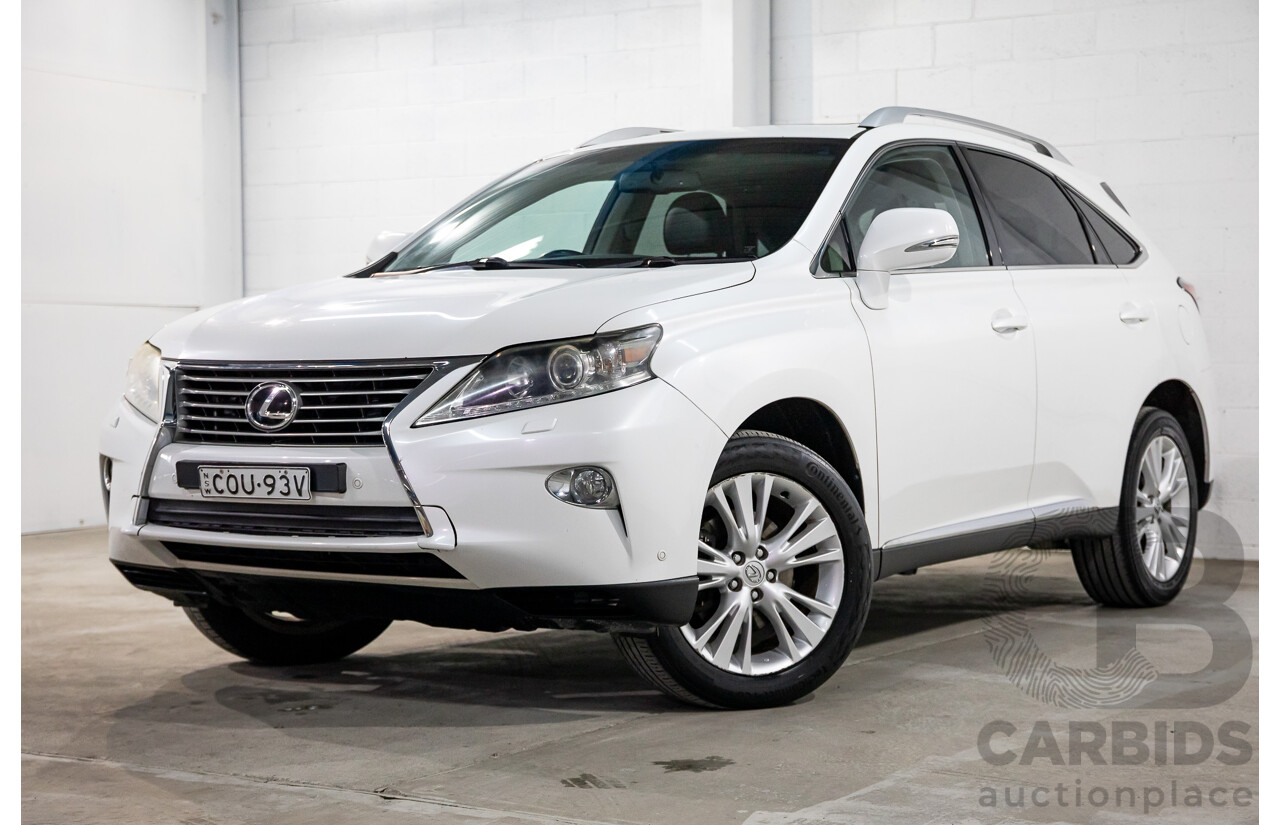 9/2013 Lexus RX350 Luxury GGL15R MY12 4d Wagon White Pearl V6 3.5L