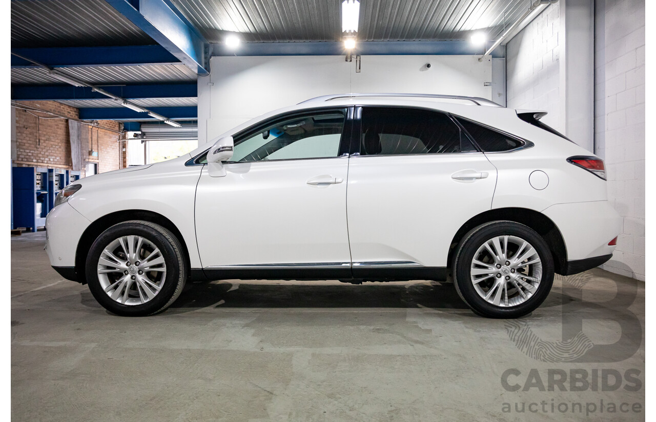 9/2013 Lexus RX350 Luxury GGL15R MY12 4d Wagon White Pearl V6 3.5L