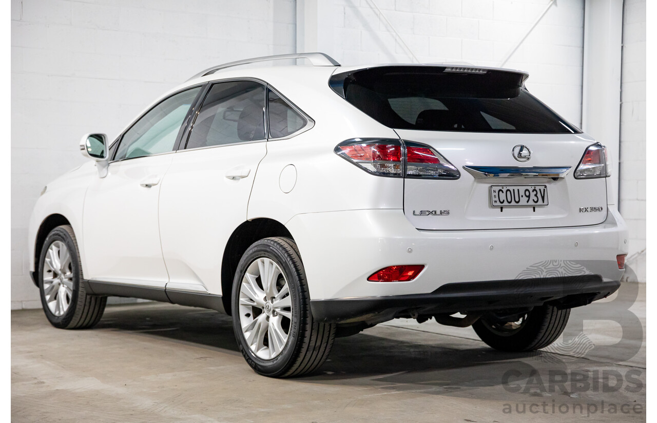 9/2013 Lexus RX350 Luxury GGL15R MY12 4d Wagon White Pearl V6 3.5L