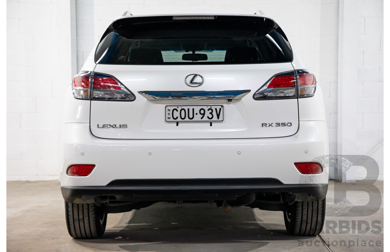 9/2013 Lexus RX350 Luxury GGL15R MY12 4d Wagon White Pearl V6 3.5L
