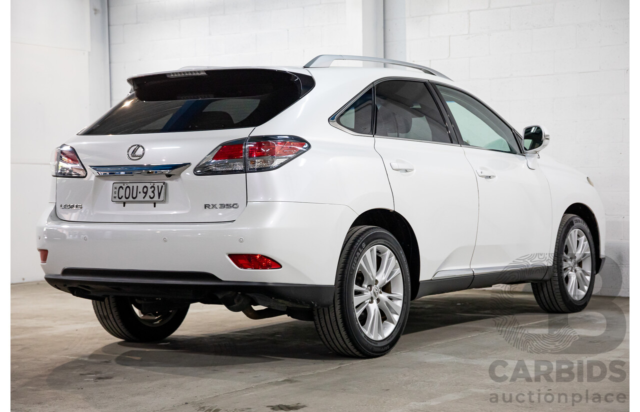 9/2013 Lexus RX350 Luxury GGL15R MY12 4d Wagon White Pearl V6 3.5L