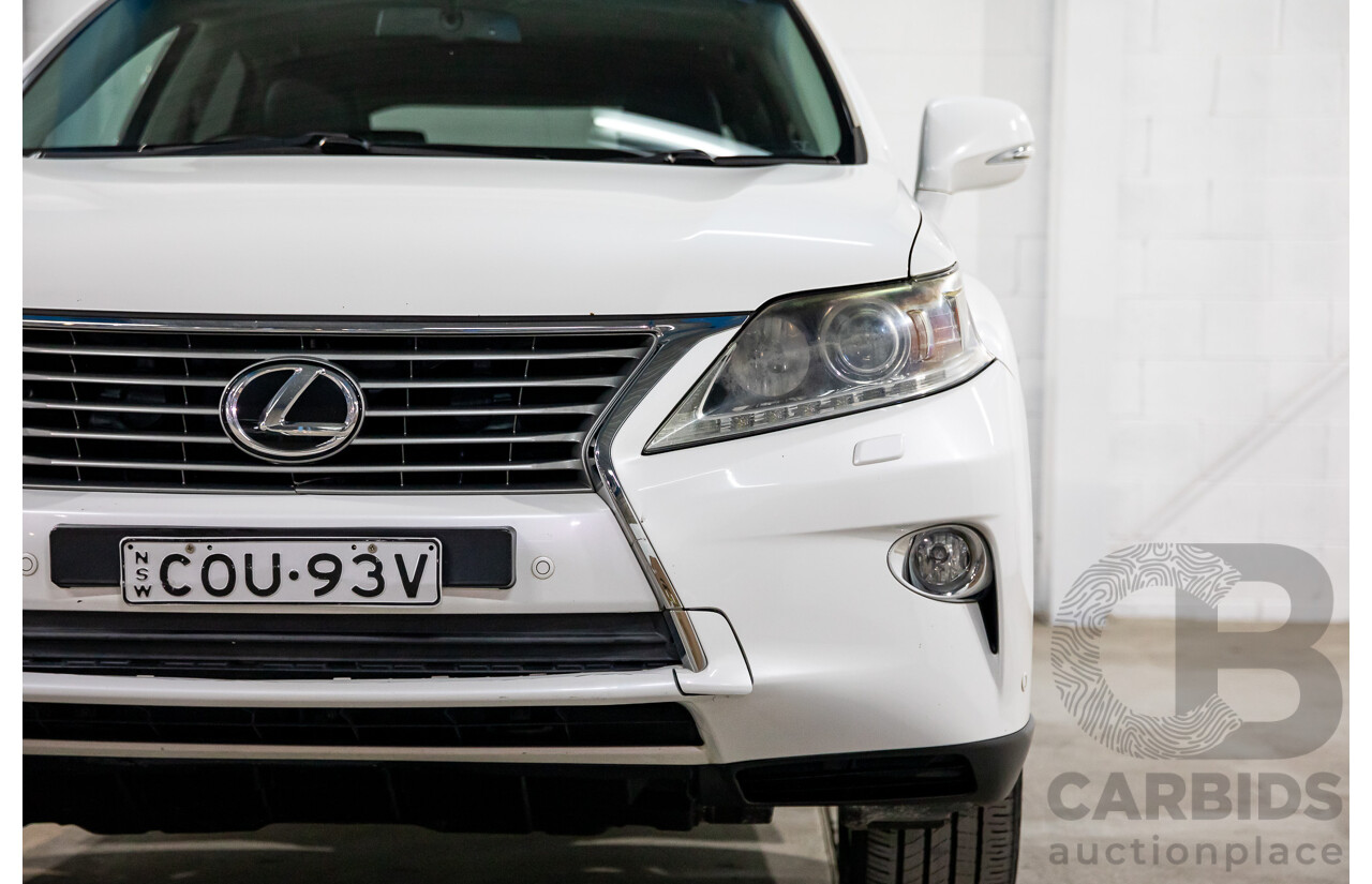 9/2013 Lexus RX350 Luxury GGL15R MY12 4d Wagon White Pearl V6 3.5L