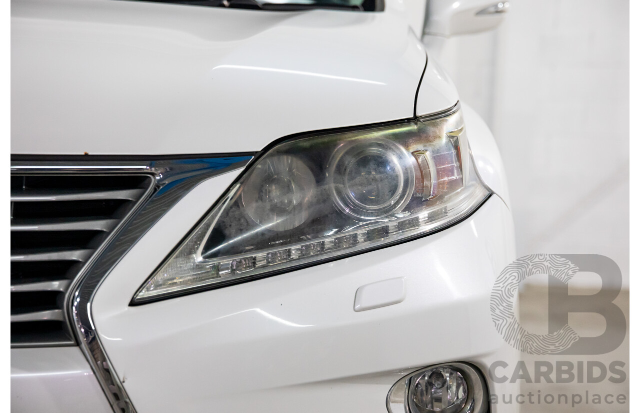 9/2013 Lexus RX350 Luxury GGL15R MY12 4d Wagon White Pearl V6 3.5L