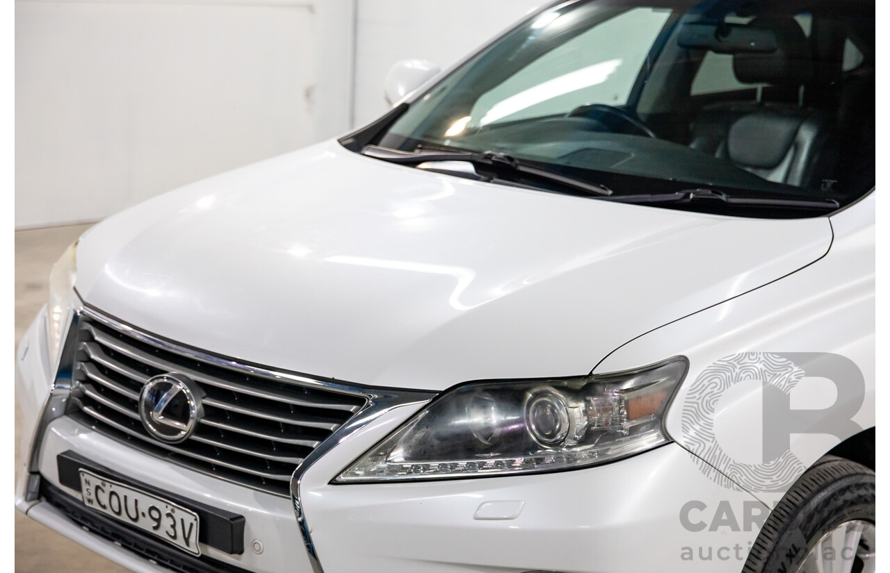 9/2013 Lexus RX350 Luxury GGL15R MY12 4d Wagon White Pearl V6 3.5L