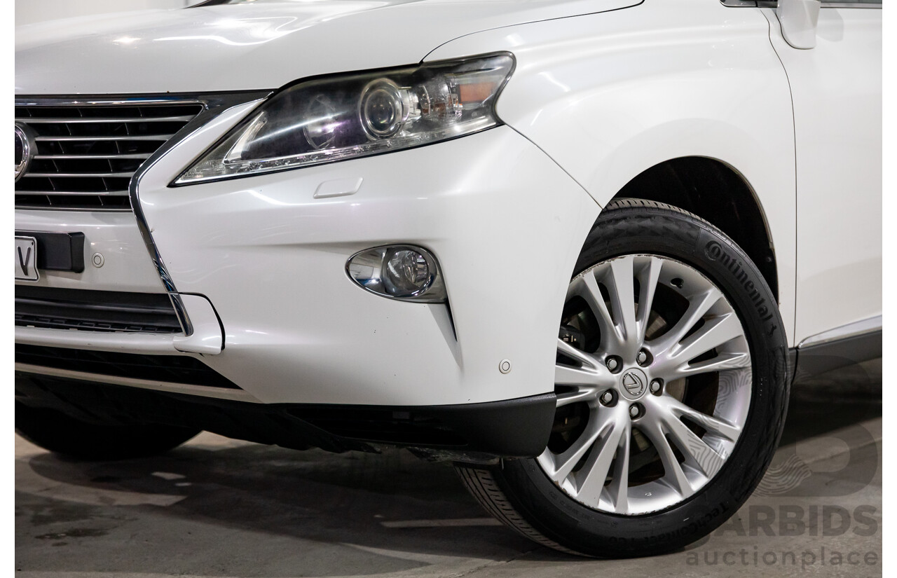 9/2013 Lexus RX350 Luxury GGL15R MY12 4d Wagon White Pearl V6 3.5L