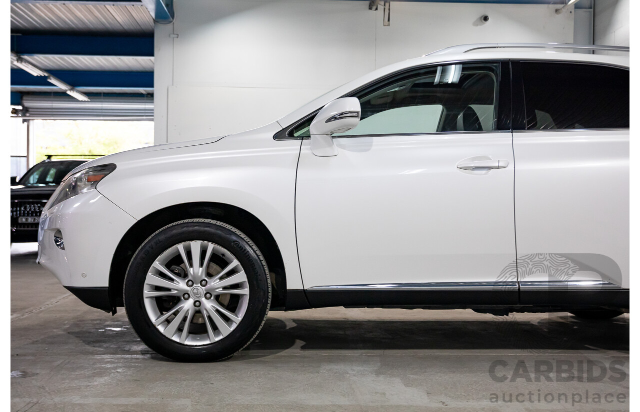 9/2013 Lexus RX350 Luxury GGL15R MY12 4d Wagon White Pearl V6 3.5L