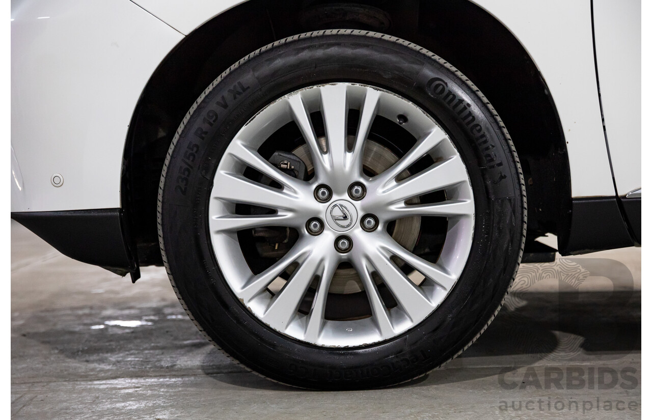 9/2013 Lexus RX350 Luxury GGL15R MY12 4d Wagon White Pearl V6 3.5L