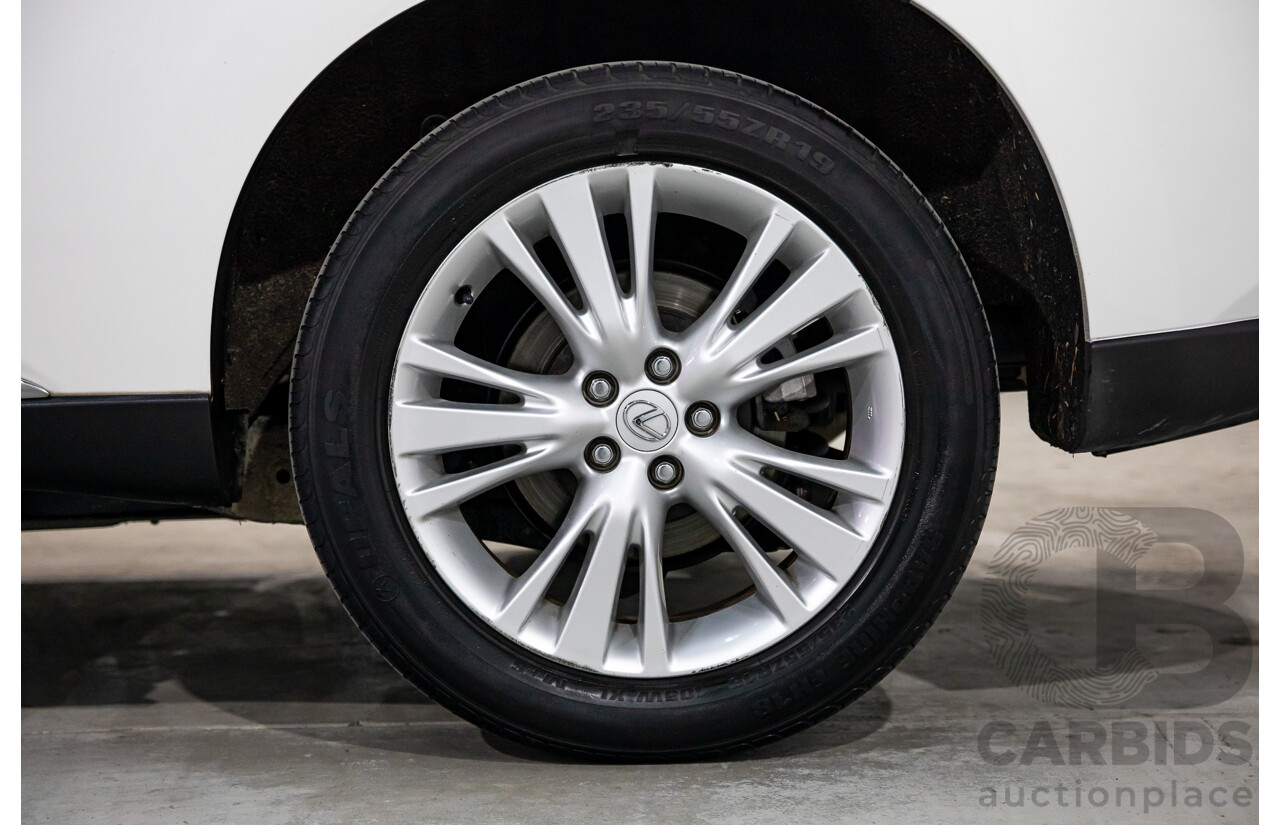 9/2013 Lexus RX350 Luxury GGL15R MY12 4d Wagon White Pearl V6 3.5L