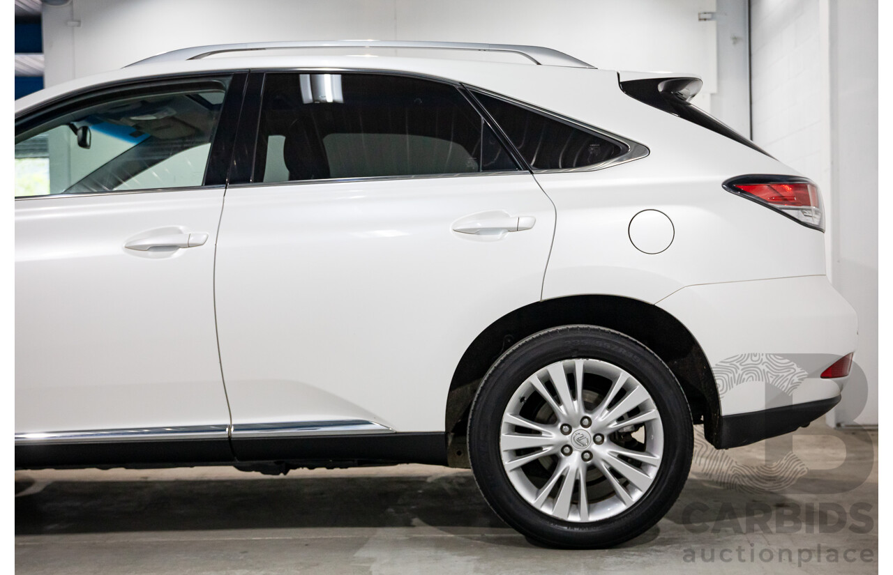 9/2013 Lexus RX350 Luxury GGL15R MY12 4d Wagon White Pearl V6 3.5L