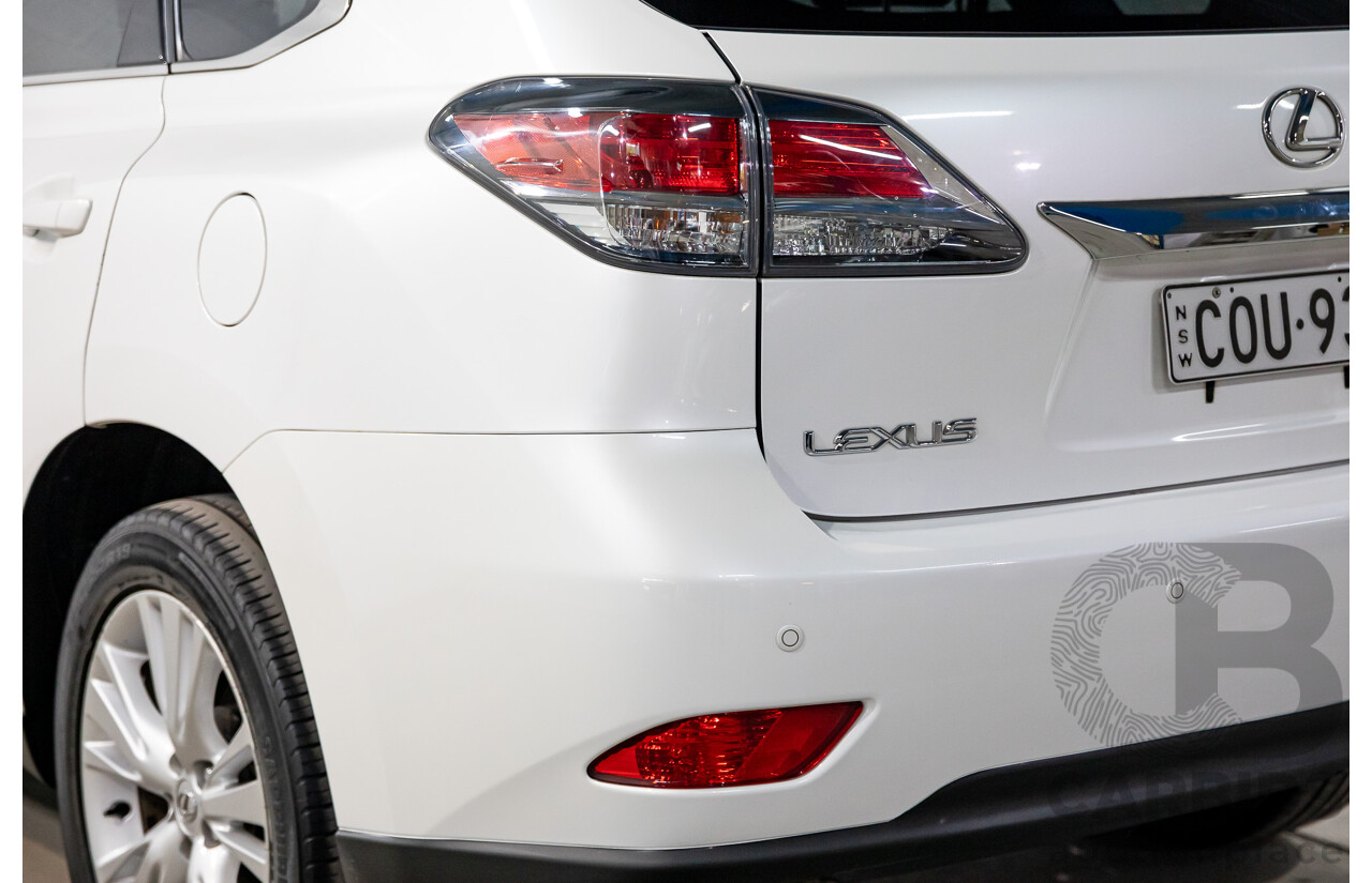 9/2013 Lexus RX350 Luxury GGL15R MY12 4d Wagon White Pearl V6 3.5L