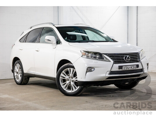 9/2013 Lexus RX350 Luxury GGL15R MY12 4d Wagon White Pearl V6 3.5L