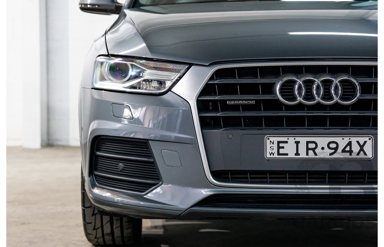 01/2017 Audi Q3 2.0 TFSI Quattro Sport (132kW AWD) 8U MY17 4d Wagon Monsoon Grey Metallic Turbo 2.0L