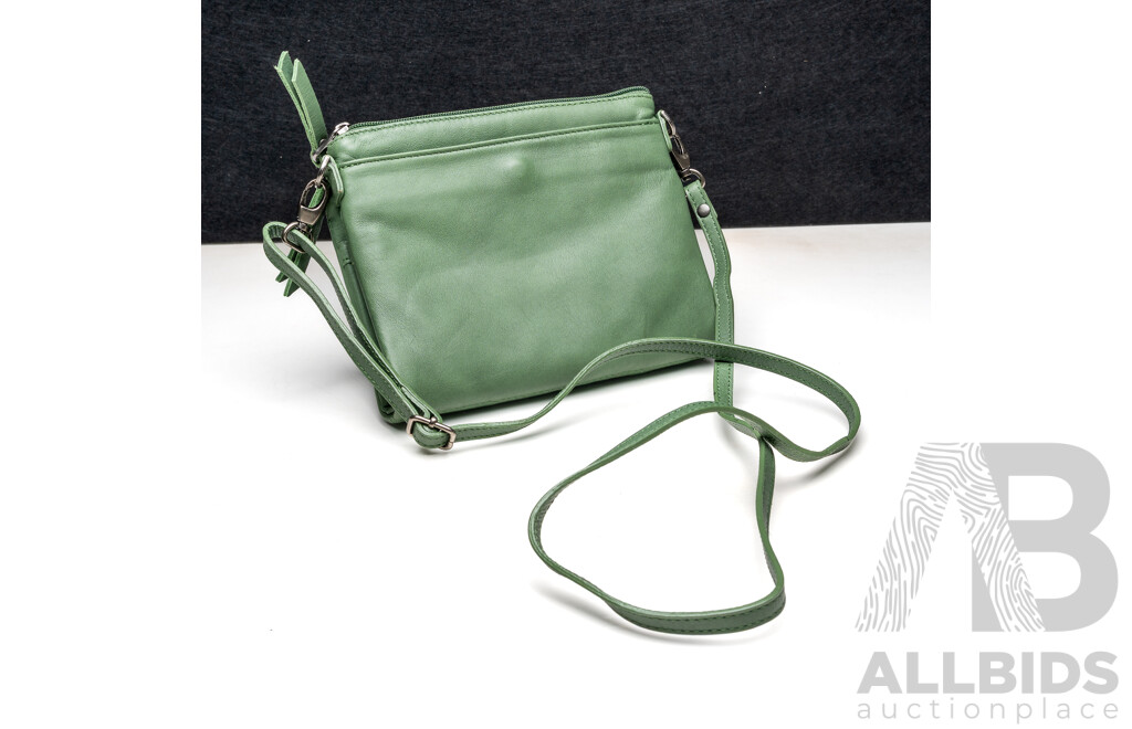 Pierre Cardin Vintage Green Leather Crossbody Bag