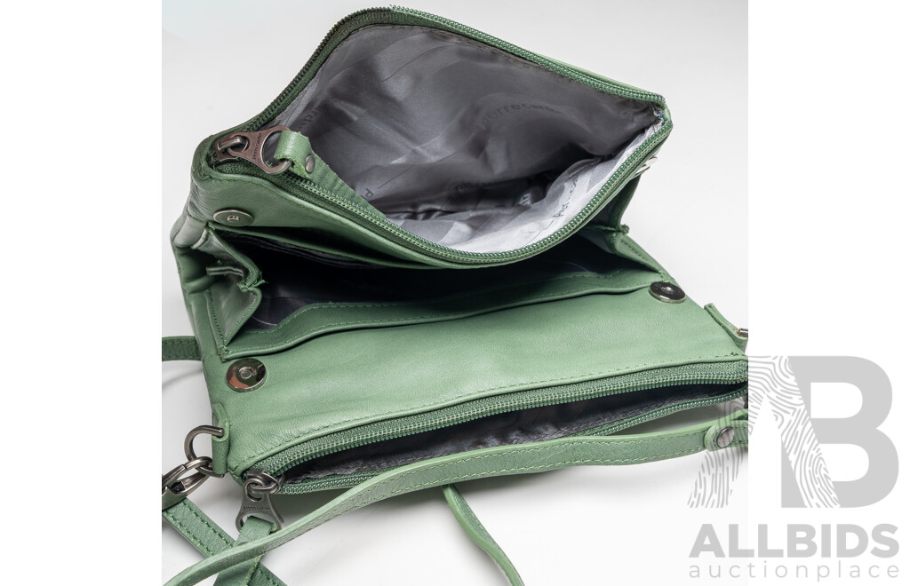 Pierre Cardin Vintage Green Leather Crossbody Bag