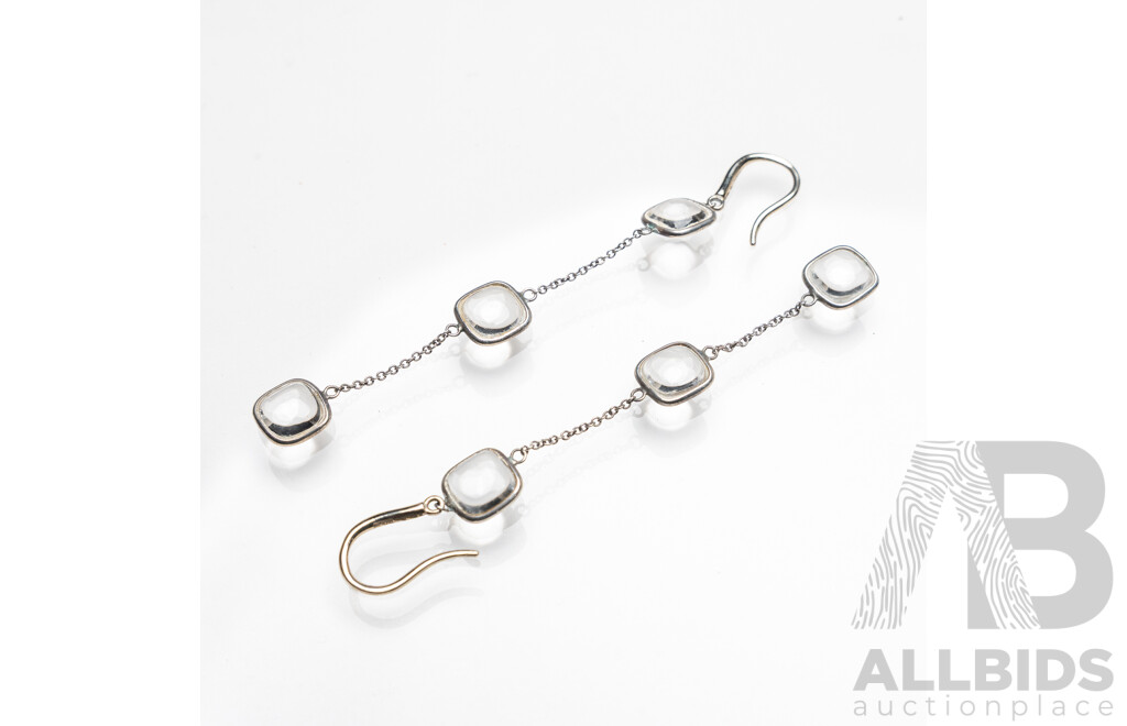 Tiffany & Co, Picasso Sterling Silver Rock Crystal Drop Earrings