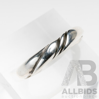 GEORG JENSEN Sterling Silver Ring, Patterned and Hallmarked # 238, Size O, 4.49 Grams