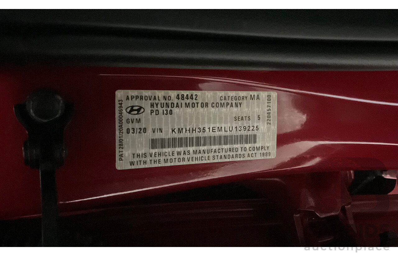 04/2020 Hyundai i30 Active (FWD) PD2 MY20 4d Hatchback Fiery Red Mica 2.0L