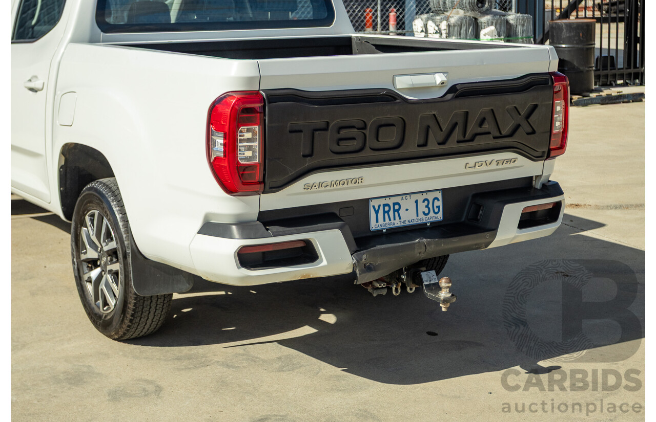 01/2022 LDV T60 MAX PRO (4x4) SK8C Double Cab Utility Blanc White Turbo Diesel 2.0L