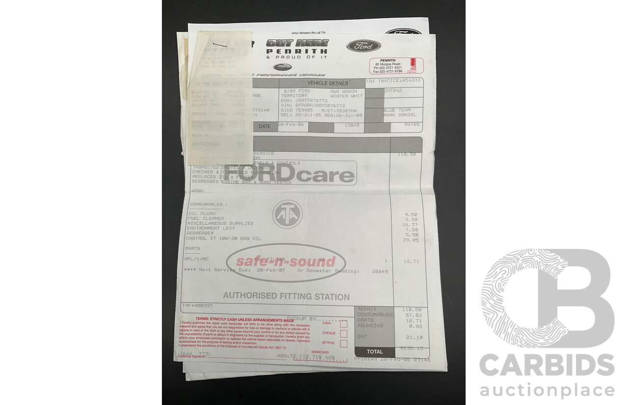 6/2005 Ford Territory Ghia (4x4) SX 4d Wagon Winter White 4.0L
