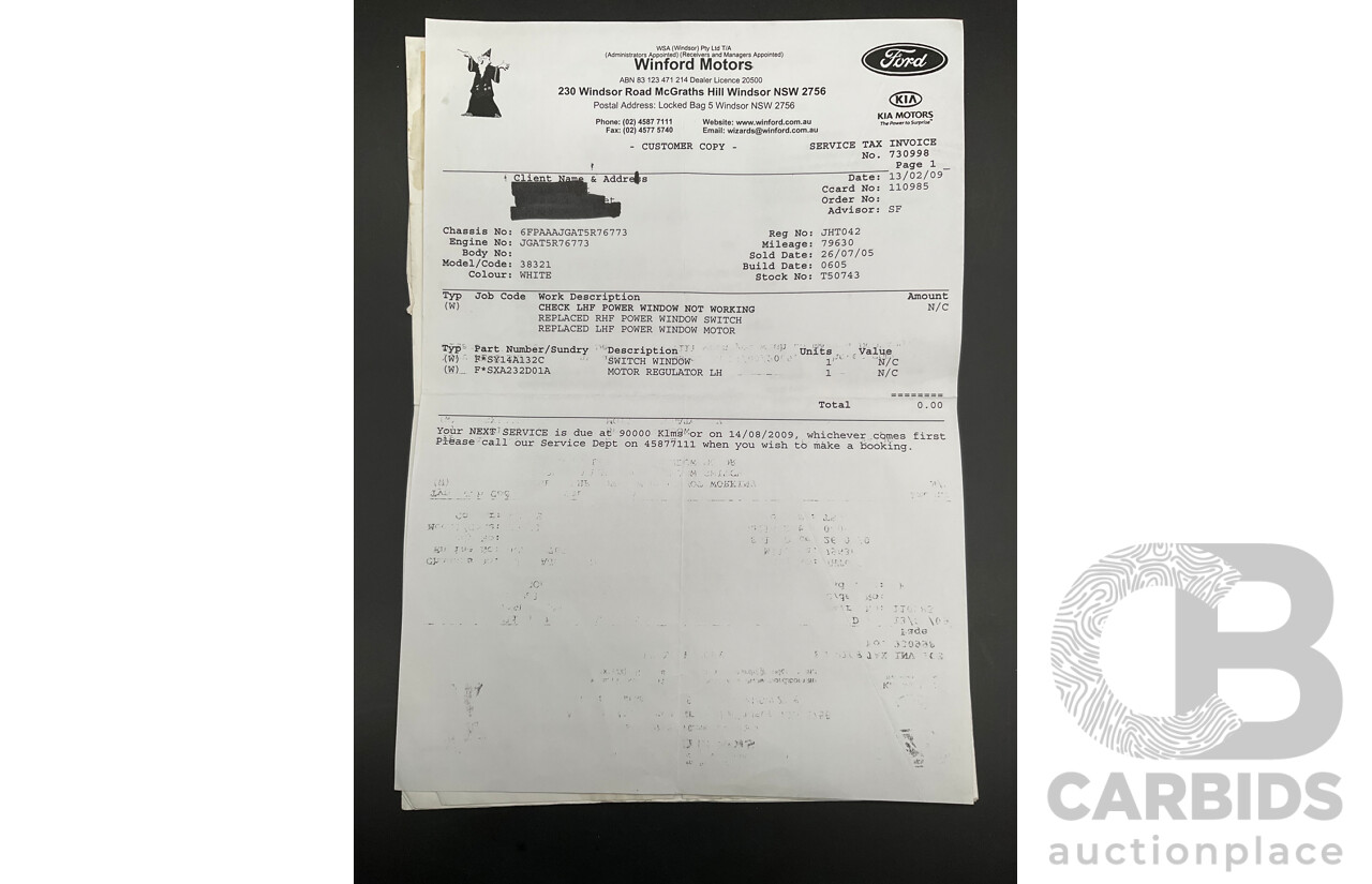 6/2005 Ford Territory Ghia (4x4) SX 4d Wagon Winter White 4.0L