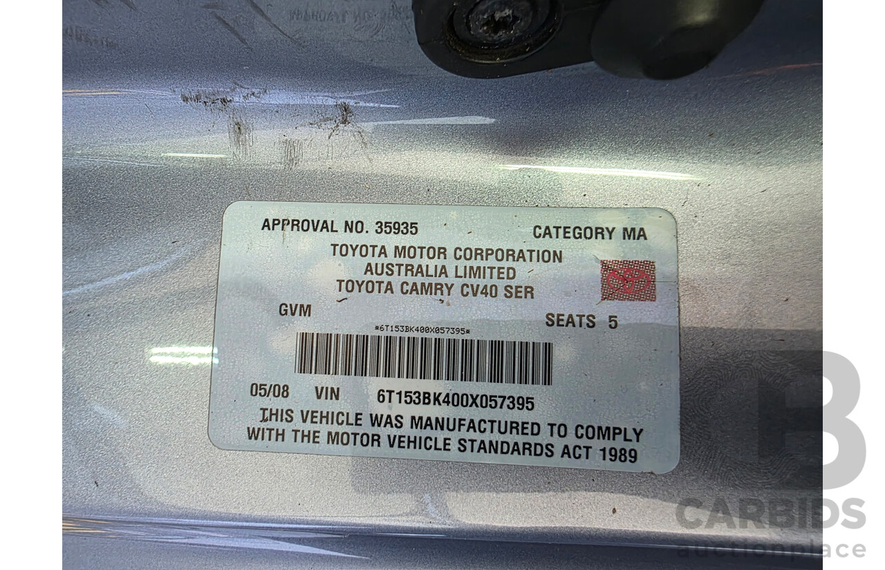 5/2008 Toyota Camry Altise ACV40R 07 UPGRADE 4d Sedan Blue 2.4L
