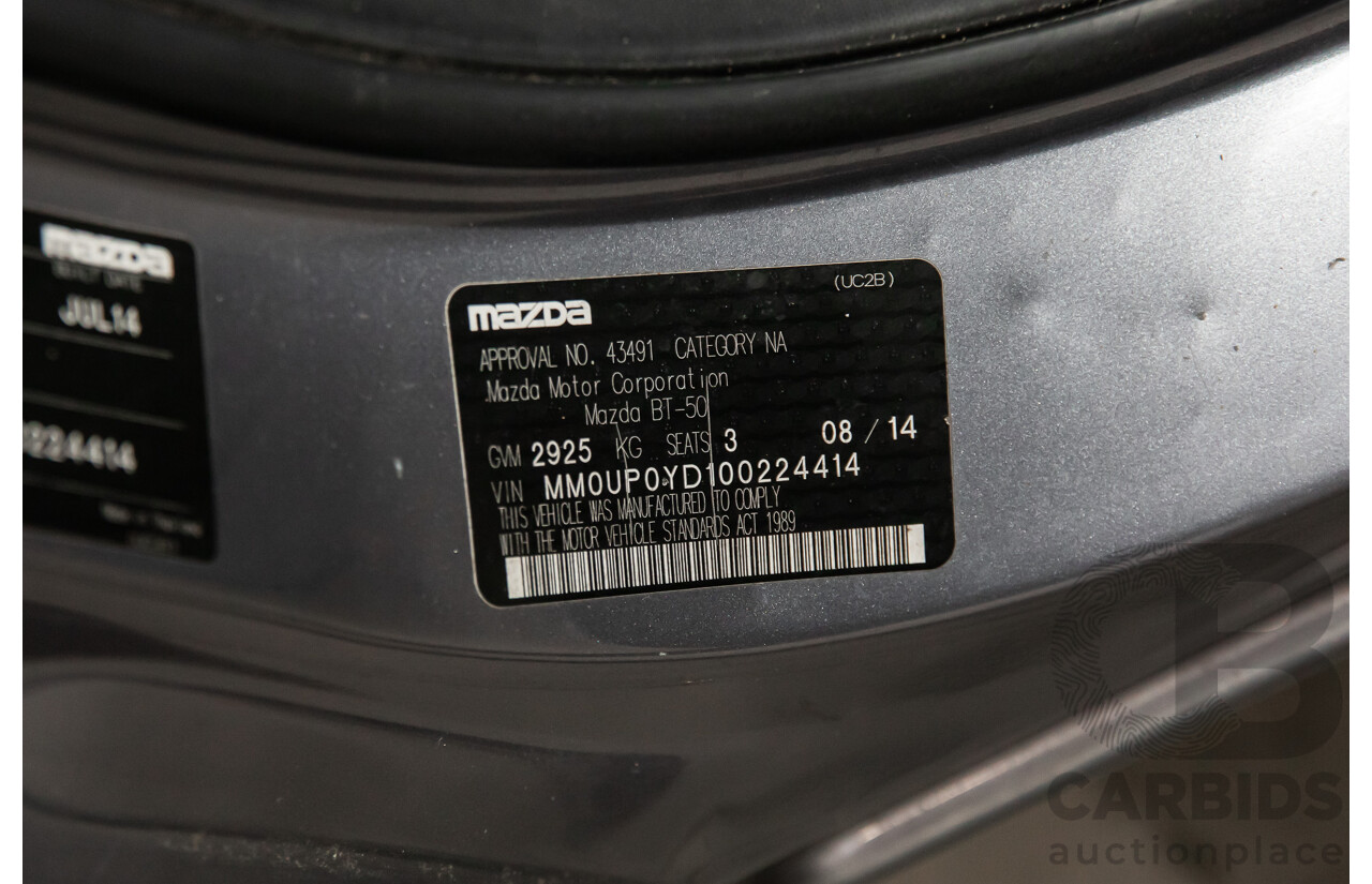 8/2014 Mazda BT-50 XT (4x2) MY13 C/Chas Titanium Grey Metallic Turbo Diesel 2.2L